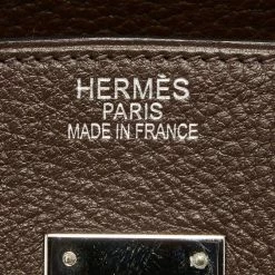 Hermes Cacao Clemence Leather Palladium Finish Birkin 35 Bag For Women -Deals Hermes Store luxury women hermes used handbags p679368 003