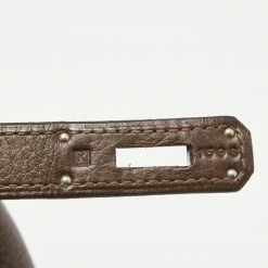 Hermes Cacao Clemence Leather Palladium Finish Birkin 35 Bag For Women -Deals Hermes Store luxury women hermes used handbags p679368 004