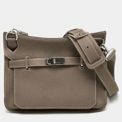 Hermes Etoupe Taurillon Clemence Leather Palladium Hardware Jypsiere 31 Bag For Women