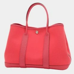 Hermes Garden Party TPM 30 Toile Officier Bougainvillea Handbag For Women