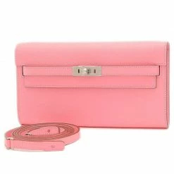 Hermes Kelly Long To Go Epson Rose Confetti Z Engraved Handbag For Women -Deals Hermes Store luxury women hermes used handbags p679798 001
