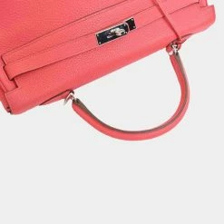 Hermes Taurillon Clemence Kelly 35 Handbag Pink For Women -Deals Hermes Store luxury women hermes used handbags p679803 003