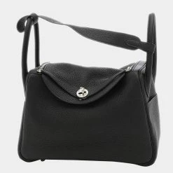 Hermes Lindy 30 Taurillon Black U Engraved Handbag Shoulder Bag For Women