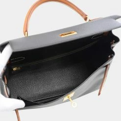 Hermes Kelly 32 Inner Stitch Ardennes Chamony Black Natural Z Engraved Handbag For Women -Deals Hermes Store luxury women hermes used handbags p679808 008