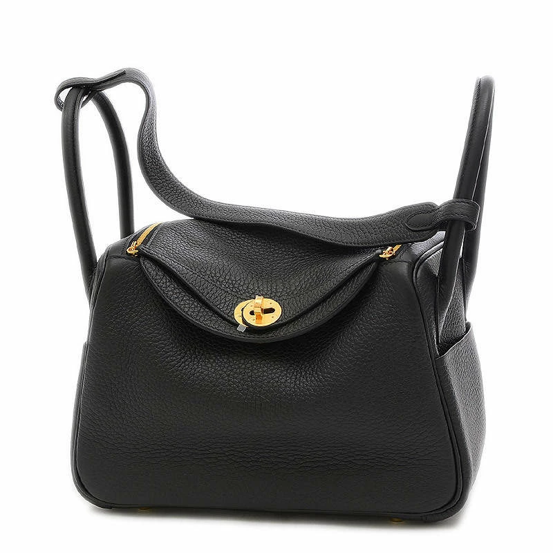 Hermes Lindy 26 Taurillon Clemence Black U Engraved Handbag Shoulder Bag For Women 10 Hermes Lindy 26 Taurillon Clemence Black U Engraved Handbag Shoulder Bag For Women - Image 8