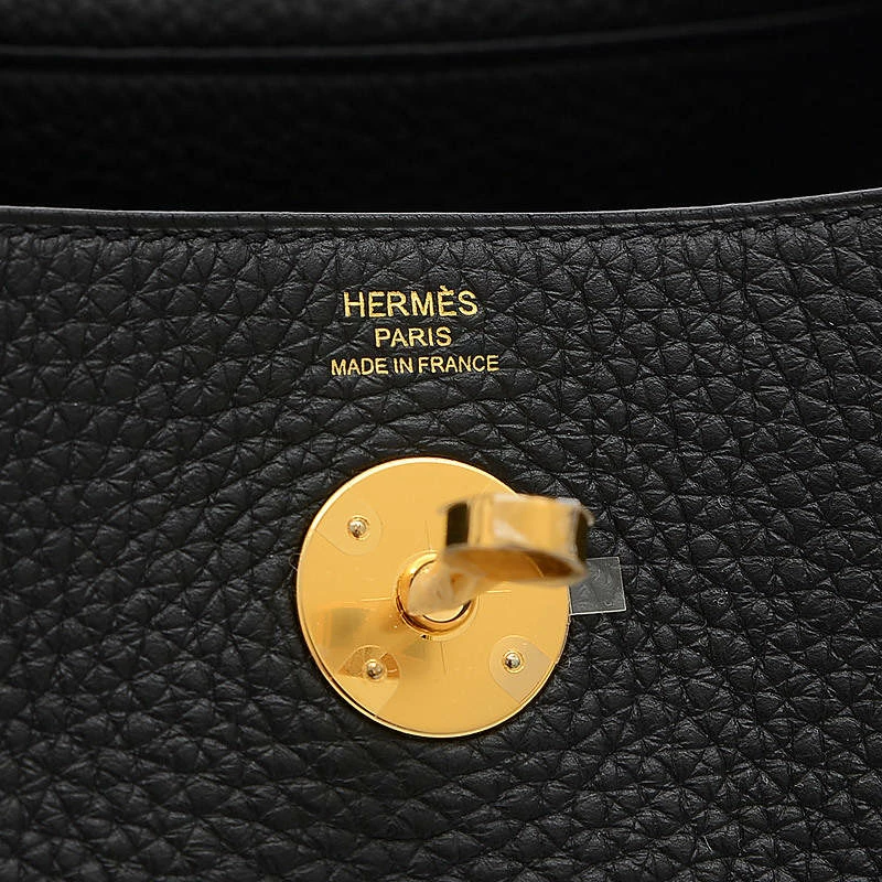 Hermes Lindy 26 Taurillon Clemence Black U Engraved Handbag Shoulder Bag For Women 6 Hermes Lindy 26 Taurillon Clemence Black U Engraved Handbag Shoulder Bag For Women - Image 4