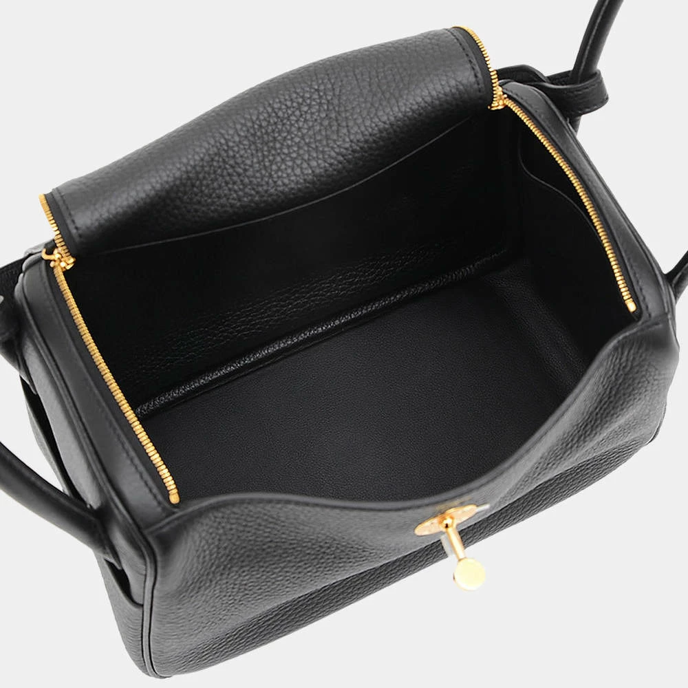 Hermes Lindy 26 Taurillon Clemence Black U Engraved Handbag Shoulder Bag For Women 5 Hermes Lindy 26 Taurillon Clemence Black U Engraved Handbag Shoulder Bag For Women - Image 3