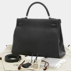 Hermes Kelly 32 Togo Black A Engraved Handbag For Women 15 Hermes Kelly 32 Togo Black A Engraved Handbag For Women -Deals Hermes Store luxury women hermes used handbags p679812 002