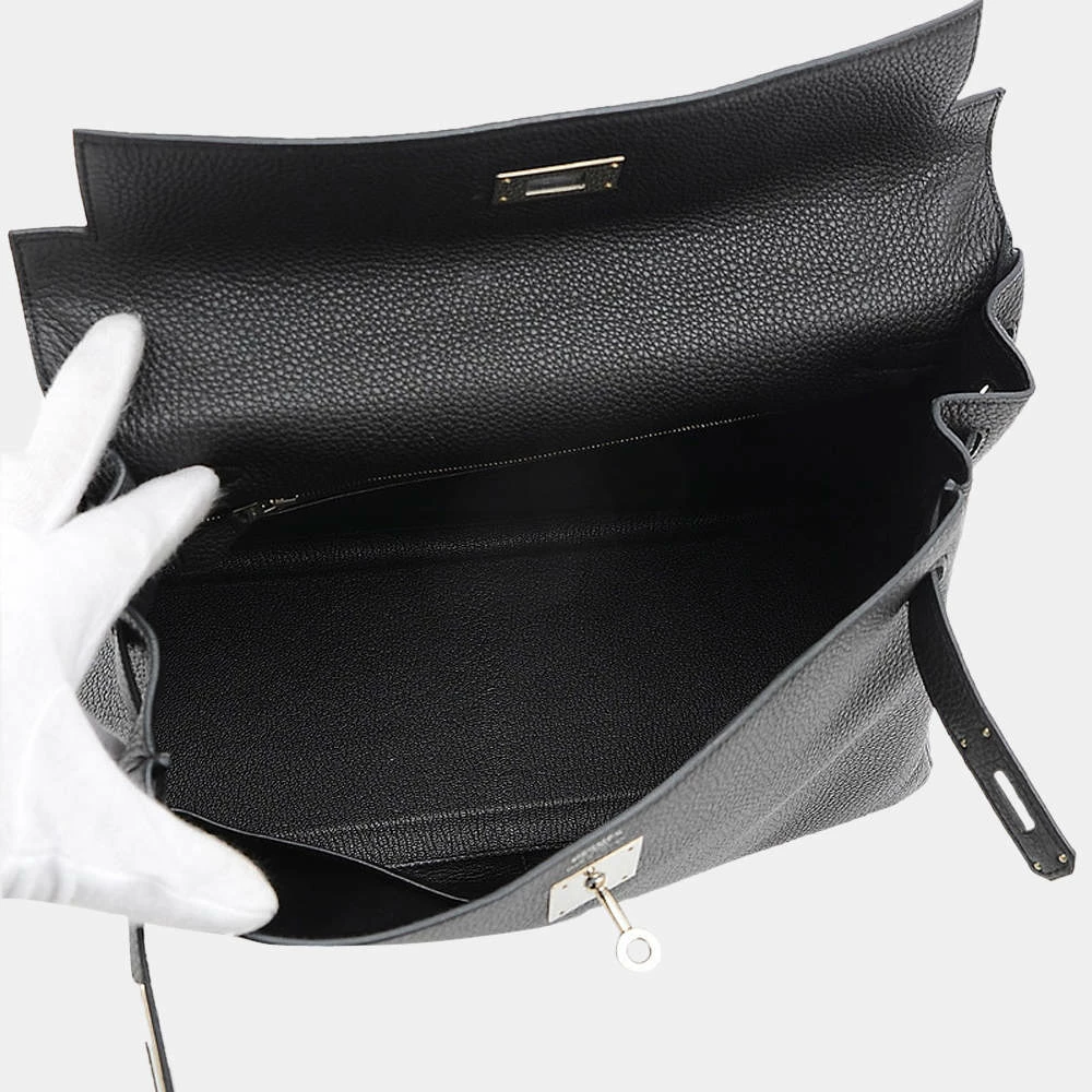 Hermes Kelly 32 Togo Black A Engraved Handbag For Women 5 Hermes Kelly 32 Togo Black A Engraved Handbag For Women - Image 3