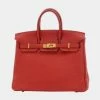 Hermes Birkin 25 Togo Rouge Glénat T Engraved Handbag For Women -Deals Hermes Store luxury women hermes used handbags p679813 002