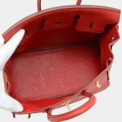 Hermes Birkin 25 Togo Rouge Glénat T Engraved Handbag For Women -Deals Hermes Store luxury women hermes used handbags p679813 004