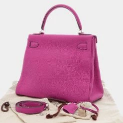 Hermes Kelly 28 Inner Sewn Togo Rose Purple C Engraved Handbag For Women -Deals Hermes Store luxury women hermes used handbags p679816 003