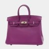 Hermes Birkin 25 Swift Anemone Z Engraved Handbag For Women -Deals Hermes Store luxury women hermes used handbags p679817 001