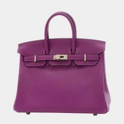 Hermes Birkin 25 Swift Anemone Z Engraved Handbag For Women