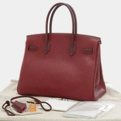Hermes Birkin 30 Touch Taurillon Sombrero Rouge Ash C Engraved Handbag For Women -Deals Hermes Store luxury women hermes used handbags p679819 008