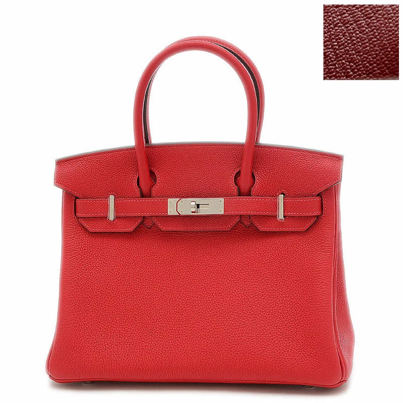 Hermes Birkin 30 Verso Togo Rouge Kazak Ash Y Engraved Handbag For Women 10 Hermes Birkin 30 Verso Togo Rouge Kazak Ash Y Engraved Handbag For Women - Image 8