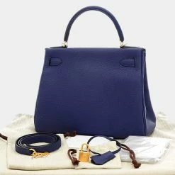 Hermes Kelly 28 Inner Sewn Togo Blue Ankle C Engraved Handbag For Women -Deals Hermes Store luxury women hermes used handbags p679823 004