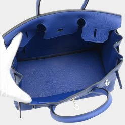 Hermes Birkin 30 Togo Blue Electric D Engraved Handbag For Women -Deals Hermes Store luxury women hermes used handbags p679827 006