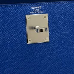 Hermes Kelly 28 Outer Sewing Epson Blue France U Engraved Handbag For Women -Deals Hermes Store luxury women hermes used handbags p679829 004