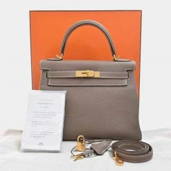 Hermes Togo Kelly 28 Handbag Greige For Women -Deals Hermes Store luxury women hermes used handbags p679831 002
