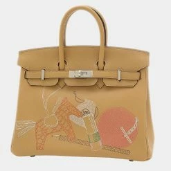 Hermes Birkin 25 In-N-Out Swift Biscuit Z Engraved Handbag For Women
