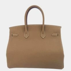 Hermes Grey Togo Leather Palladium Hardware Birkin 35 Bag For Women -Deals Hermes Store luxury women hermes used handbags p679995 011