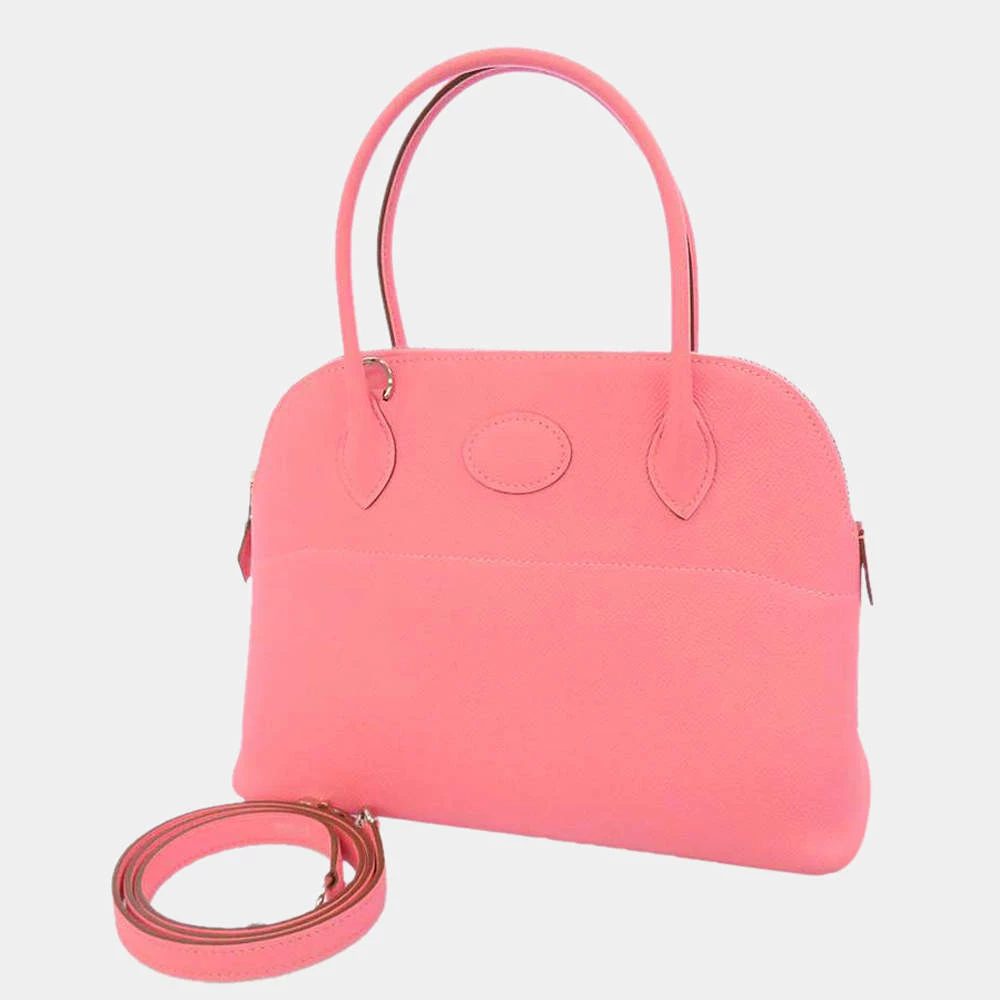 Hermes Pink Epsom Leather Bolide 27 Satchel Bag For Women 3 Hermes Pink Epsom Leather Bolide 27 Satchel Bag For Women