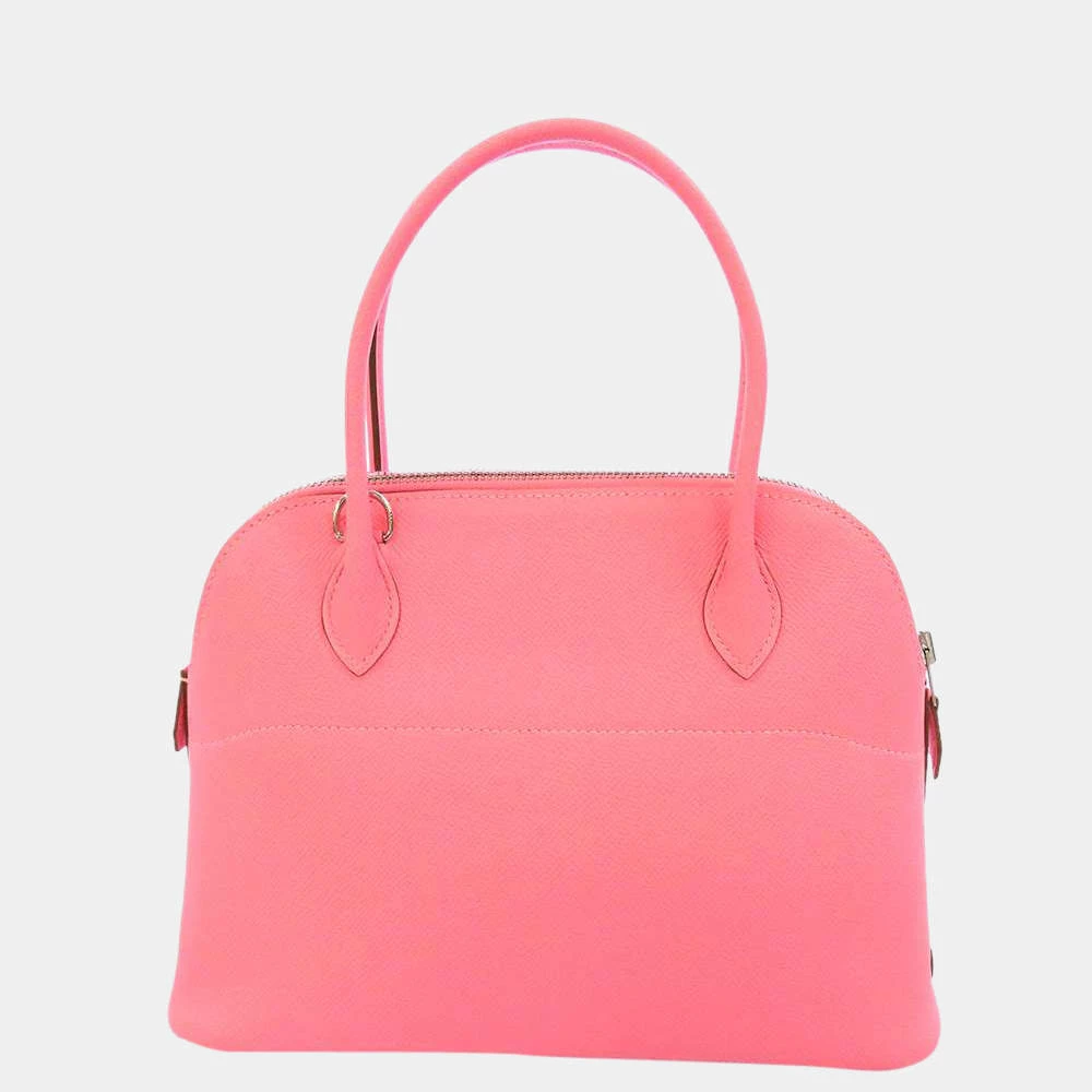 Hermes Pink Epsom Leather Bolide 27 Satchel Bag For Women 5 Hermes Pink Epsom Leather Bolide 27 Satchel Bag For Women - Image 3