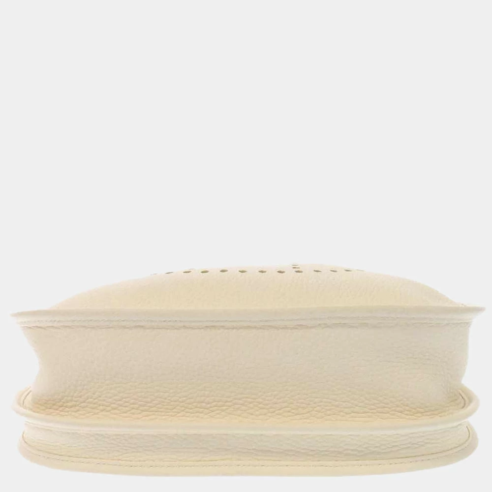 Hermes White Taurillon Clemence Leather Evelyn III Amazon PM Shoulder Bag For Women 6 Hermes White Taurillon Clemence Leather Evelyn III Amazon PM Shoulder Bag For Women - Image 4