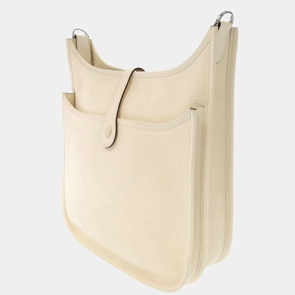 Hermes White Taurillon Clemence Leather Evelyn III Amazon PM Shoulder Bag For Women 4 Hermes White Taurillon Clemence Leather Evelyn III Amazon PM Shoulder Bag For Women - Image 2