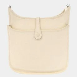 Hermes White Taurillon Clemence Leather Evelyn III Amazon PM Shoulder Bag For Women 18 Hermes White Taurillon Clemence Leather Evelyn III Amazon PM Shoulder Bag For Women -Deals Hermes Store luxury women hermes used handbags p680003 008