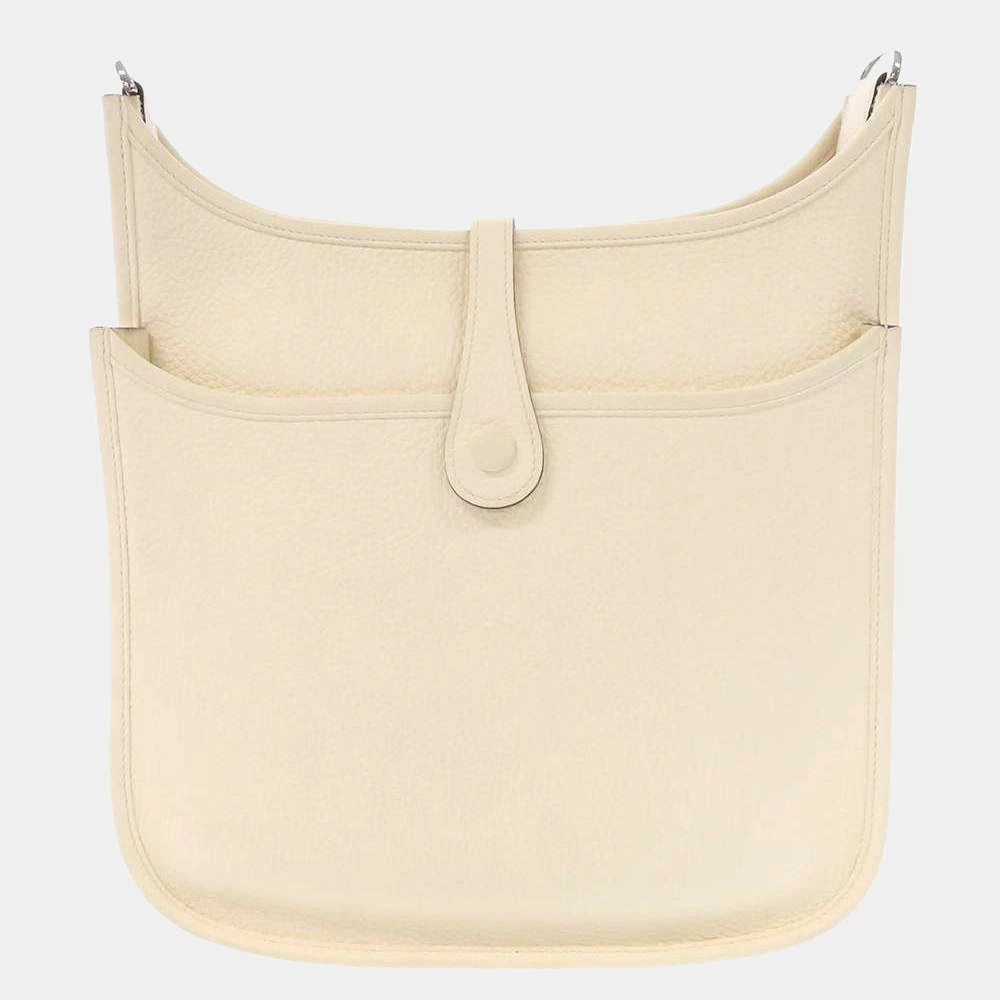 Hermes White Taurillon Clemence Leather Evelyn III Amazon PM Shoulder Bag For Women 5 Hermes White Taurillon Clemence Leather Evelyn III Amazon PM Shoulder Bag For Women - Image 3