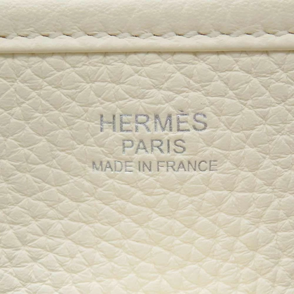 Hermes White Taurillon Clemence Leather Evelyn III Amazon PM Shoulder Bag For Women 8 Hermes White Taurillon Clemence Leather Evelyn III Amazon PM Shoulder Bag For Women - Image 6
