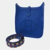 Hermes Blue Taurillon Clemence Leather Evelyn Amazon TPM Shoulder Bag For Women