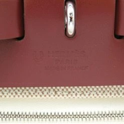 Hermes Red Leather Toile Herbag Zip PM Tote Bag For Women -Deals Hermes Store luxury women hermes used handbags p680023 001