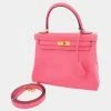 Hermes Pink Swift Leather Gold Hardware Kelly Retourne 25 Bag For Women