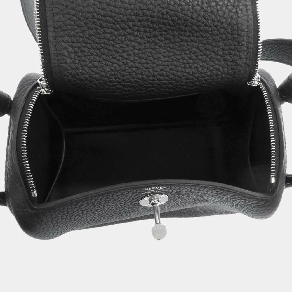 Hermes Black Taurillon Clemence Leather Mini Lindy 20 Shoulder Bag For Women 7 Hermes Black Taurillon Clemence Leather Mini Lindy 20 Shoulder Bag For Women - Image 5