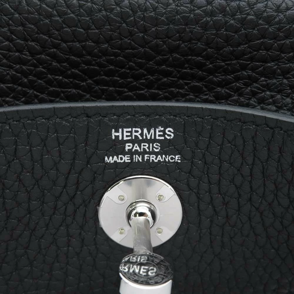 Hermes Black Taurillon Clemence Leather Mini Lindy 20 Shoulder Bag For Women 8 Hermes Black Taurillon Clemence Leather Mini Lindy 20 Shoulder Bag For Women - Image 6