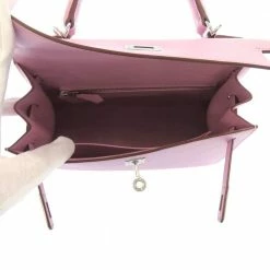 Hermes Pink Epsom Leather Palladium Hardware Kelly Sellier 25 Bag For Women -Deals Hermes Store luxury women hermes used handbags p680037 006