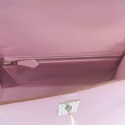 Hermes Pink Epsom Leather Palladium Hardware Kelly Sellier 25 Bag For Women -Deals Hermes Store luxury women hermes used handbags p680037 009