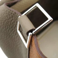 Hermes Gold/Grey Taurillon Clemence Leather Picotin Lock 18 Casaque Tote Bag For Women -Deals Hermes Store luxury women hermes used handbags p680039 009