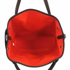 Hermes Navy/Brown Canvas Leather Sac De Pansage Tote Bag For Women -Deals Hermes Store luxury women hermes used handbags p680048 012