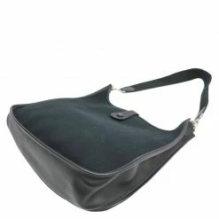 Hermes Chevron/Swift Black Toile Evelyne I PM Shoulder Bag For Women -Deals Hermes Store luxury women hermes used handbags p68006 0003