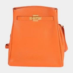 Hermes Orange Togo Kelly Sport PM GHW For Women