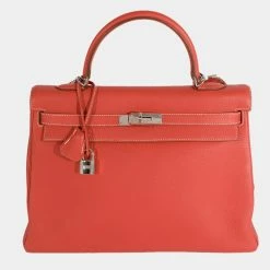 Hermes Blush Clémence Retourne Kelly 35 PHW For Women