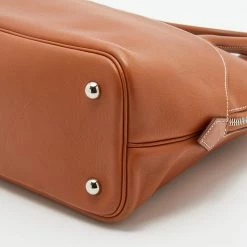 Hermes Hermès Gold Swift Leather Palladium Plated Web Bolide 1923 Bag For Women -Deals Hermes Store luxury women hermes used handbags p680882 002