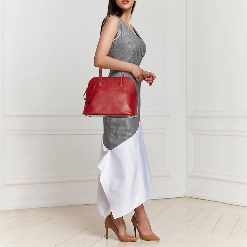 Hermes Rogue Vif Courchevel Leather Bolide Bolide 35 Bag For Women 4 Hermes Rogue Vif Courchevel Leather Bolide Bolide 35 Bag For Women - Image 2