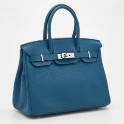 Hermes Hermès Cobalt Togo Leather Palladium Plated Birkin 30 Bag For Women -Deals Hermes Store luxury women hermes used handbags p681887 010