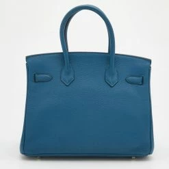 Hermes Hermès Cobalt Togo Leather Palladium Plated Birkin 30 Bag For Women -Deals Hermes Store luxury women hermes used handbags p681887 011