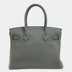 Hermes Grey Clemence Leather Gold Hardware Birkin 30 Bag For Women -Deals Hermes Store luxury women hermes used handbags p682271 005